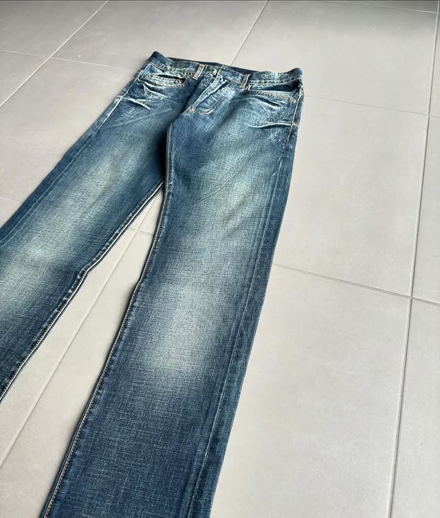 Dior Homme SS07 "We look good together" washed spiderweb denim