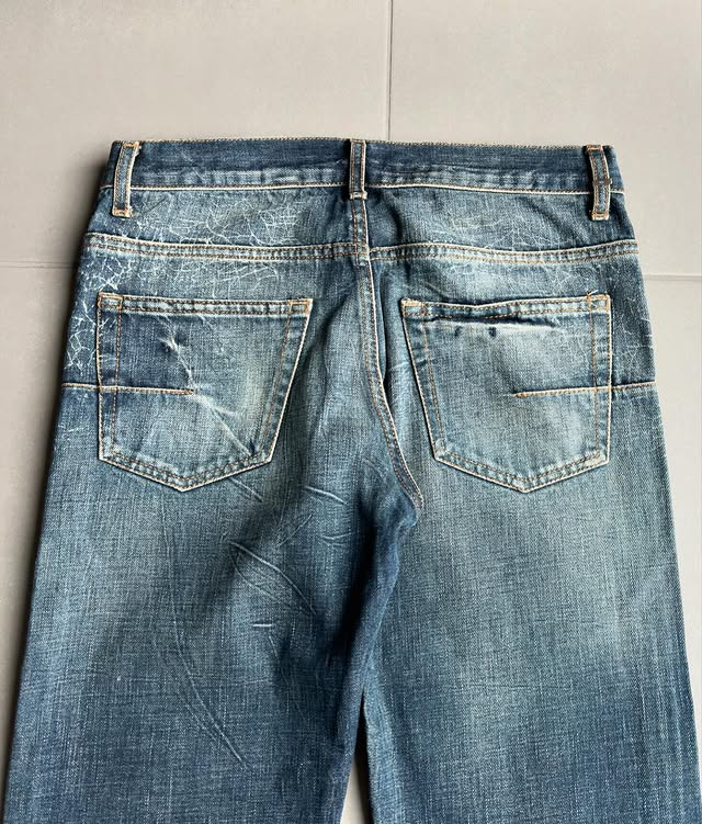 Dior Homme SS07 "We look good together" washed spiderweb denim