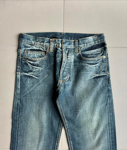 Dior Homme SS07 "We look good together" washed spiderweb denim