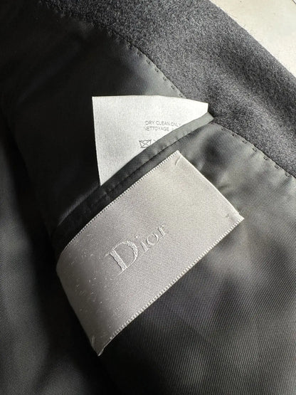 Dior homme AW02 “reflexion” lamb-skin collar lined long coat
