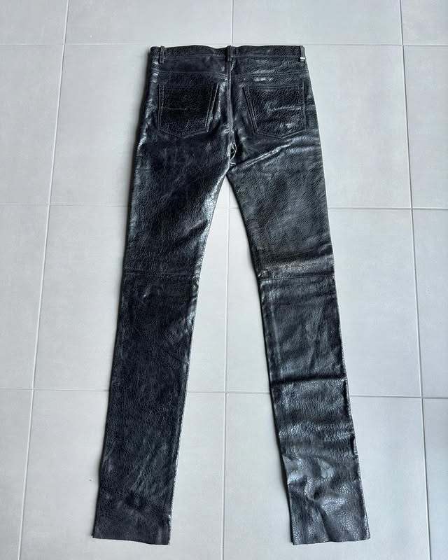 1/1 sample Dior Homme AW03 “Luster” leather trousers