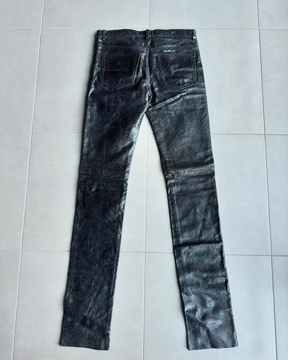 1/1 sample Dior Homme AW03 “Luster” leather trousers