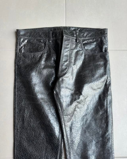 1/1 sample Dior Homme AW03 “Luster” leather trousers