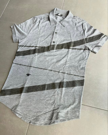 Dior Homme SS04 “strip” wax striped polo shirt