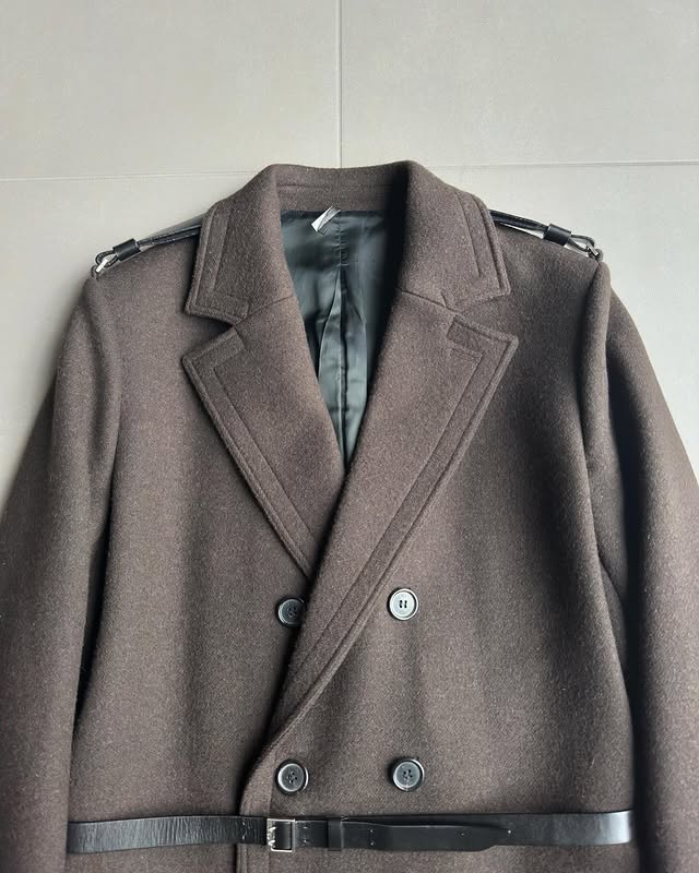 Dior Homme AW02 “Reflexion” campaign belted trench coat in wool