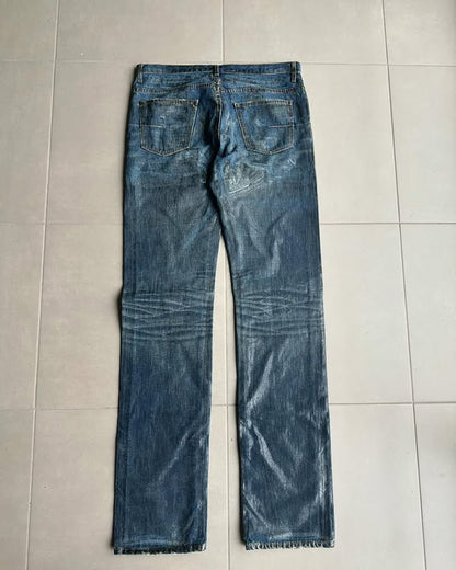 Dior Homme AW03 “Luster” waxed clawmark jeans