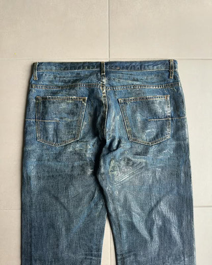 Dior Homme AW03 “Luster” waxed clawmark jeans