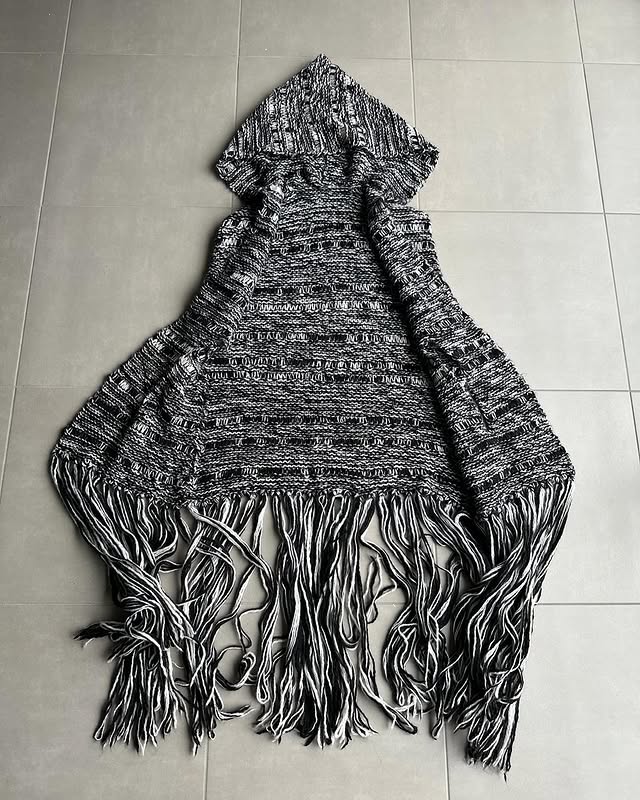 Dior Homme AW05 “in the morning” Wool/mohair blend fringed cape