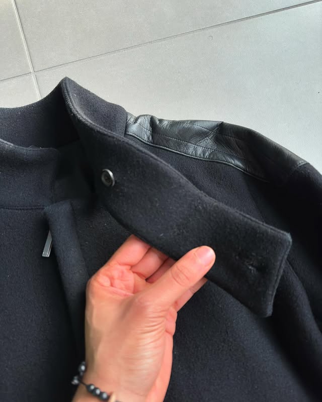 Dior Homme AW02 “Reflexion” cafe racer wool/angora jacket