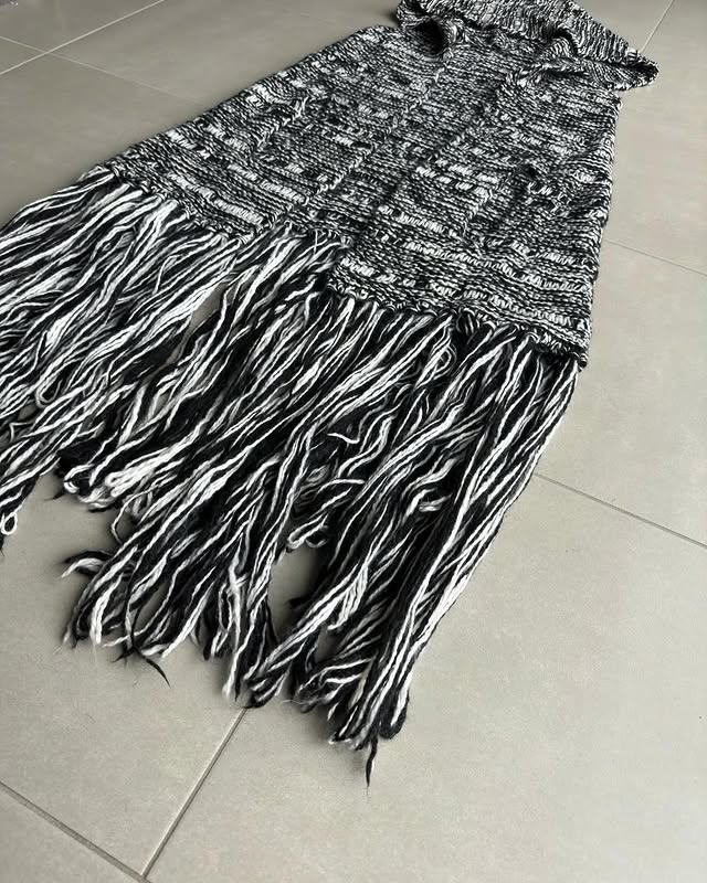 Dior Homme AW05 “in the morning” Wool/mohair blend fringed cape