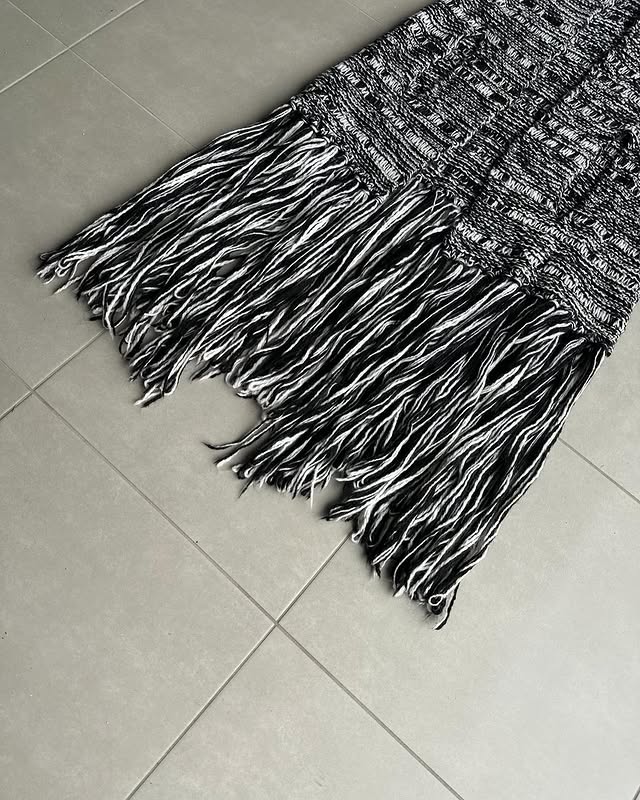 Dior Homme AW05 “in the morning” Wool/mohair blend fringed cape