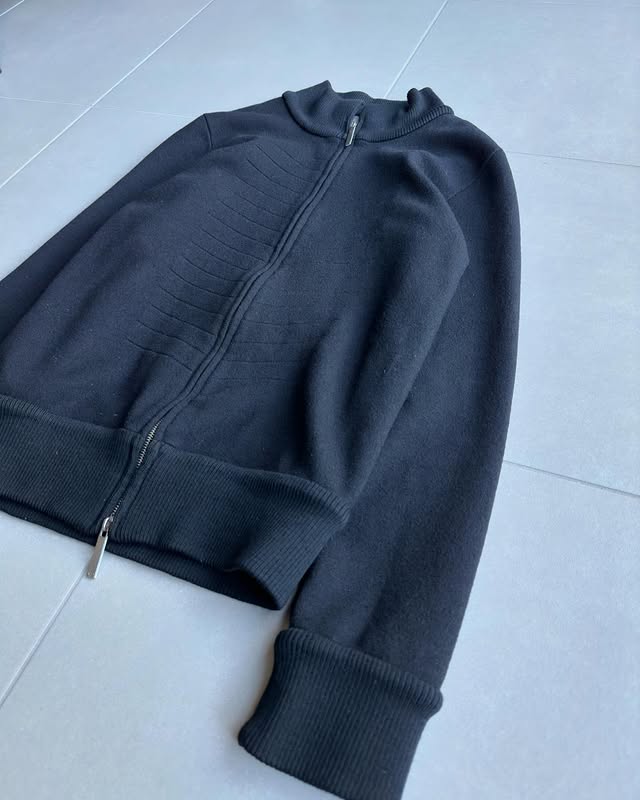 Dior Homme AW02 “reflexion” slit zip up sweater