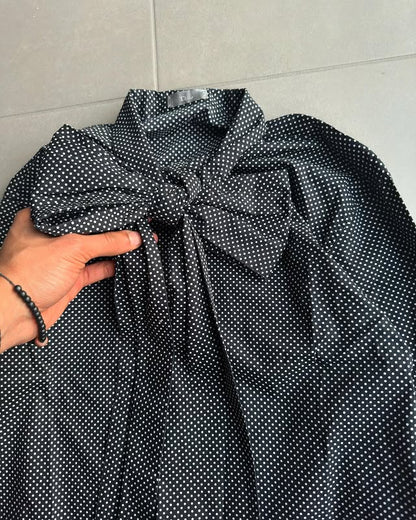 Dior Homme AW05 “In the morning” silk polka dot Pussybow shirt