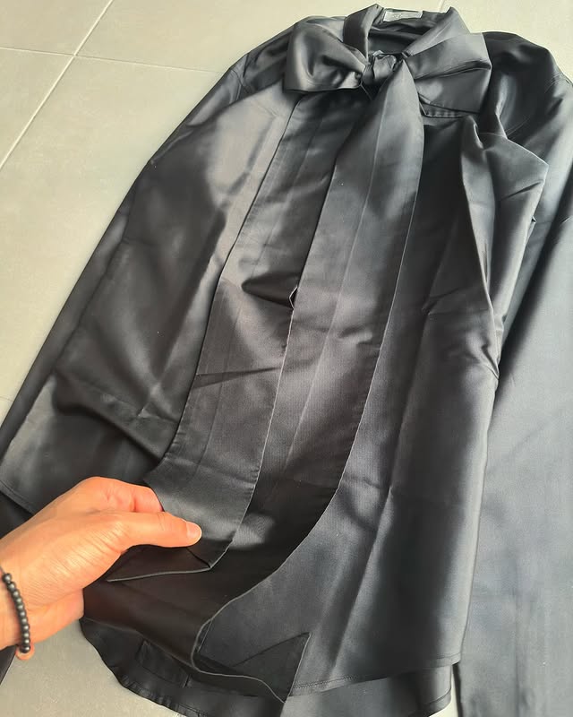 Dior Homme AW05 “in the morning” silk Pussybow shirt