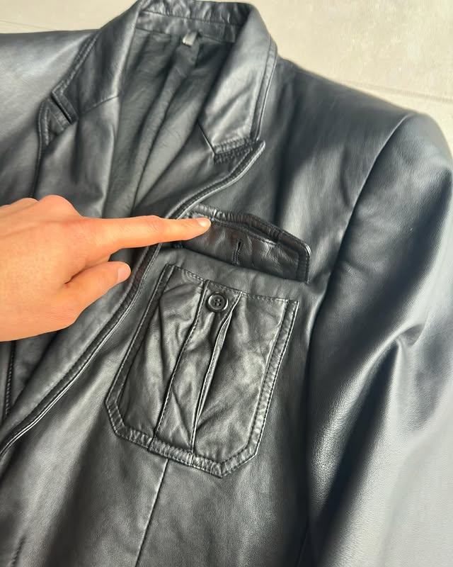 Dior Homme SS05 peak lapel leather jacket