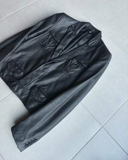 Dior Homme SS05 peak lapel leather jacket
