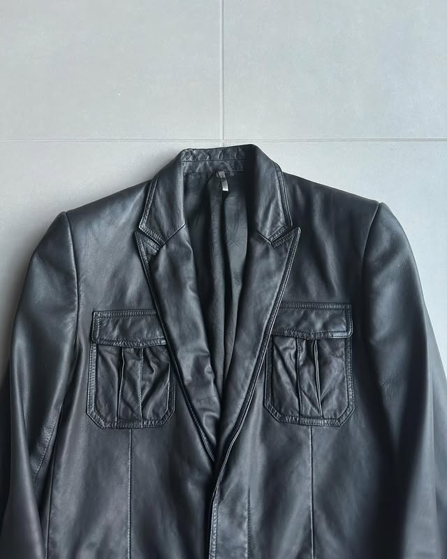 Dior Homme SS05 peak lapel leather jacket