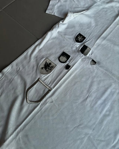 Dior Homme AW02 “reflexion” embroidered crest T-shirt