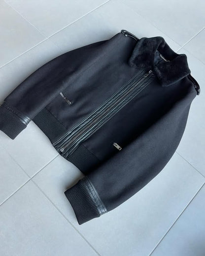 Dior Homme AW04 “VOTC” Shearling collar wool aviator jacket