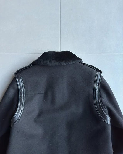 Dior Homme AW04 “VOTC” Shearling collar wool aviator jacket