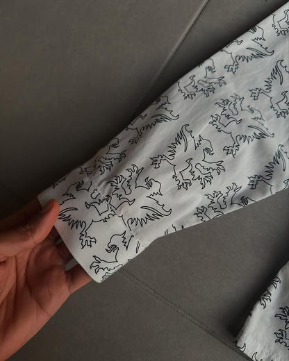 Dior Homme AW02 “reflexion” griffin print long sleeve shirt