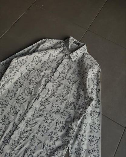 Dior Homme AW02 “reflexion” griffin print long sleeve shirt