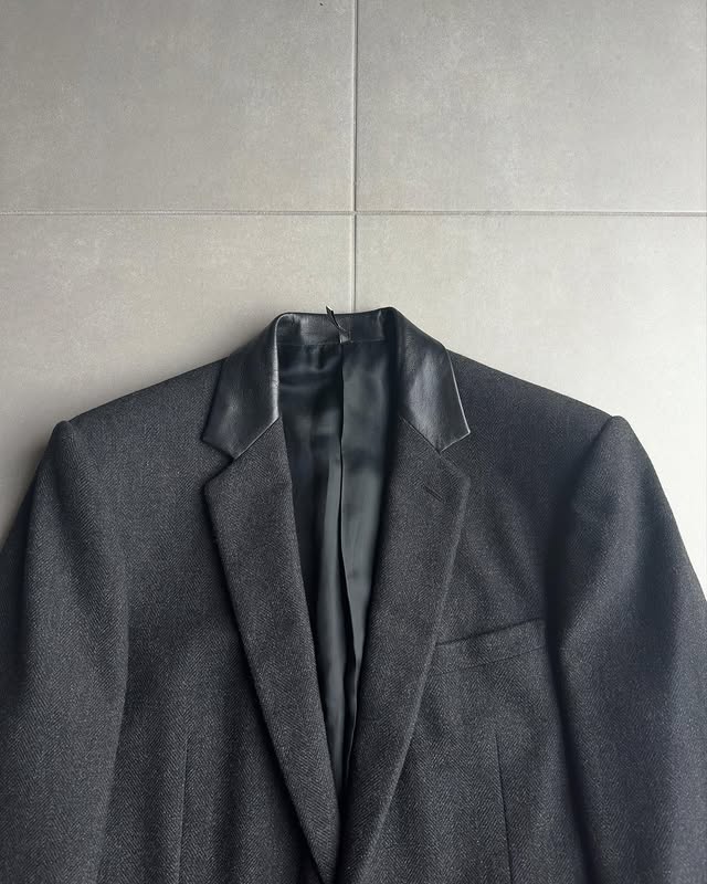 Dior Homme AW01 “Solitaire” leather collar blazer