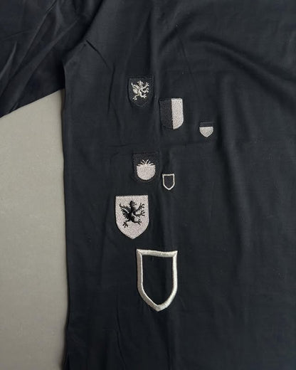 Dior homme AW02 “reflexion” embroidered crest long-sleeve shirt