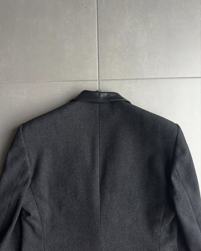 Dior Homme AW01 “Solitaire” leather collar blazer