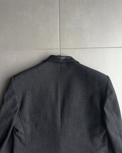 Dior Homme AW01 “Solitaire” leather collar blazer