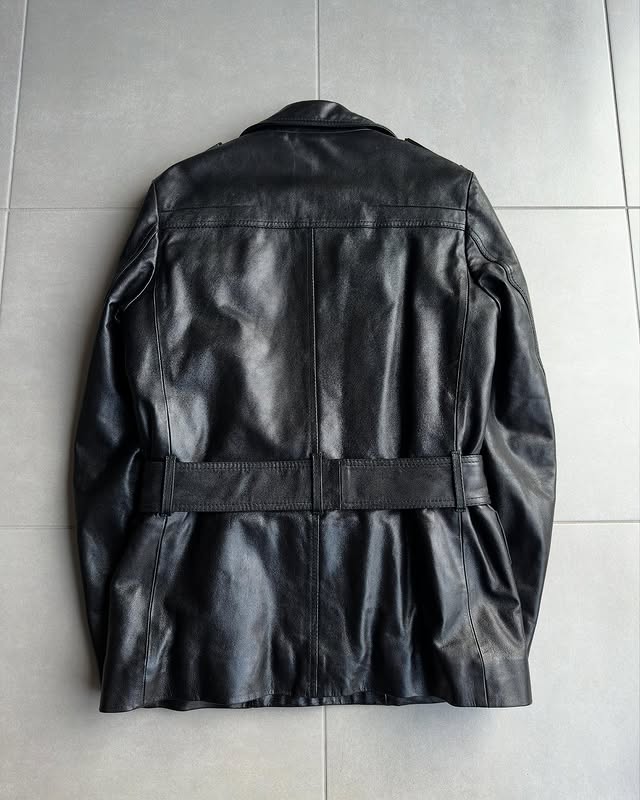 Dior Homme AW07 “Navigate” Double breasted shiny leather jacket