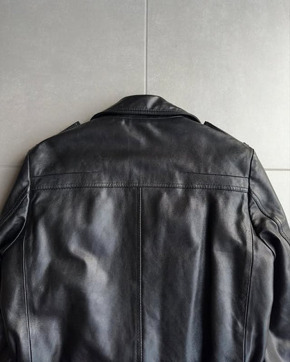 Dior Homme AW07 “Navigate” Double breasted shiny leather jacket
