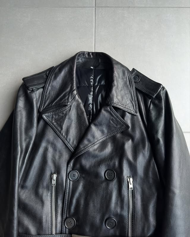 Dior Homme AW07 “Navigate” Double breasted shiny leather jacket