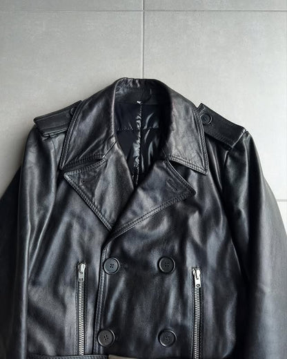 Dior Homme AW07 “Navigate” Double breasted shiny leather jacket