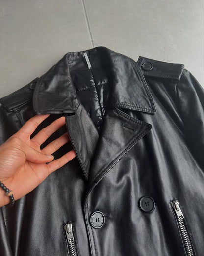 Dior Homme AW07 “Navigate” Double breasted shiny leather jacket