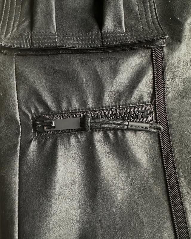 Dior Homme AW03 “Luster” PVC coated cargo trousers