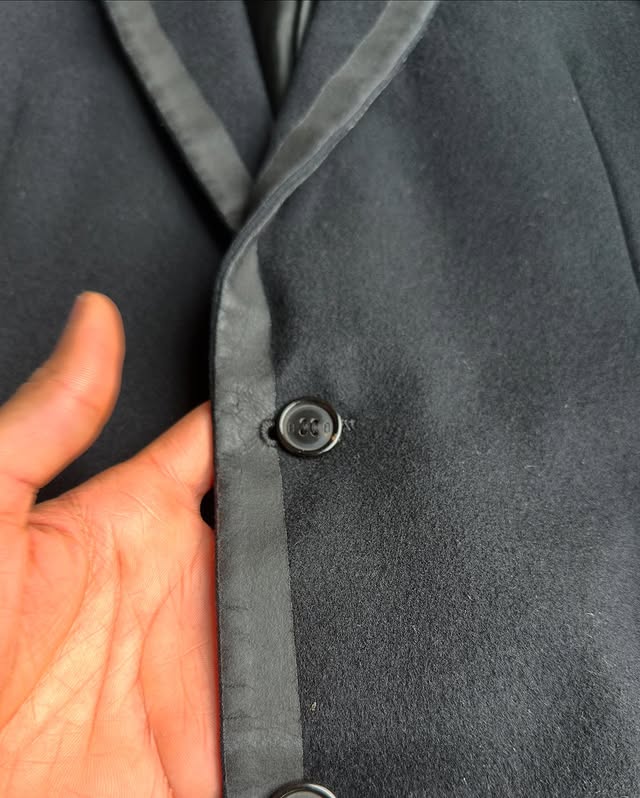 Dior Homme AW03 “Luster” wax tape tuxedo coat