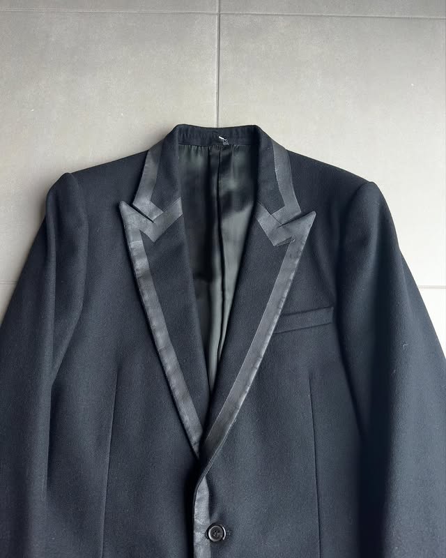 Dior Homme AW03 “Luster” wax tape tuxedo coat
