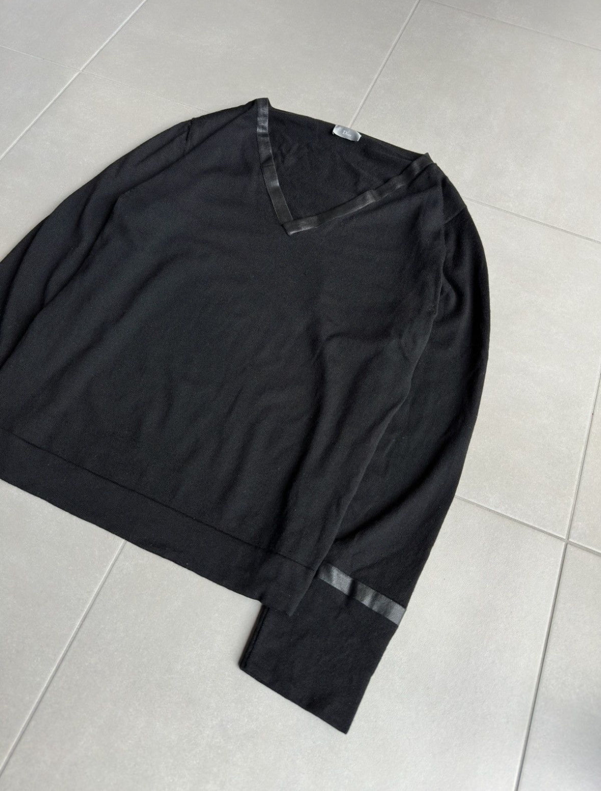 Dior Homme AW03 “Luster” waxed v-neck sweater