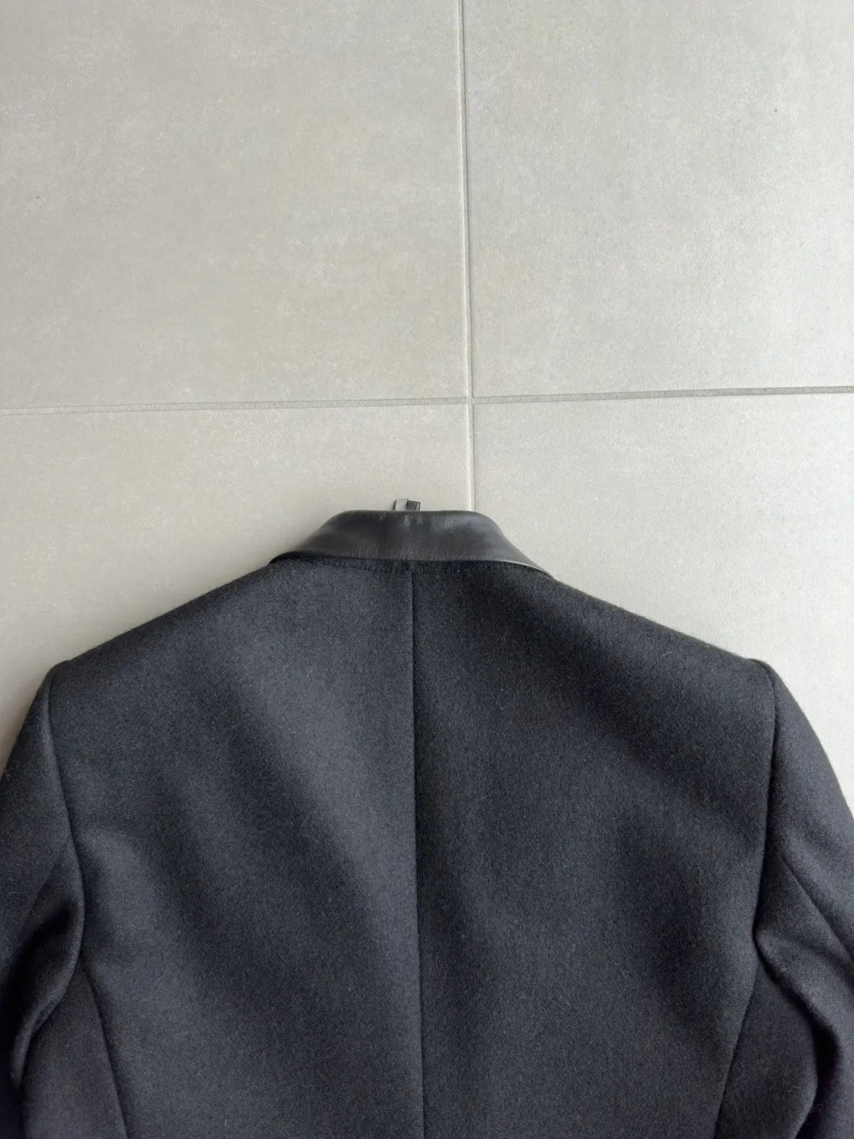 Dior homme AW02 “reflexion” lamb-skin collar lined long coat