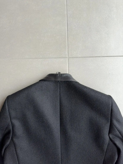 Dior homme AW02 “reflexion” lamb-skin collar lined long coat