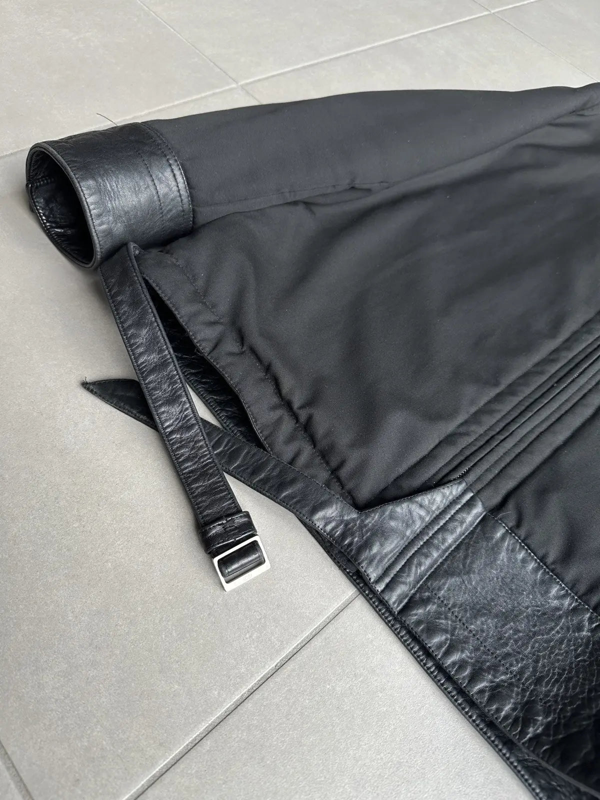 Dior homme AW02 “Reflexion” leather trimmed moto jacket
