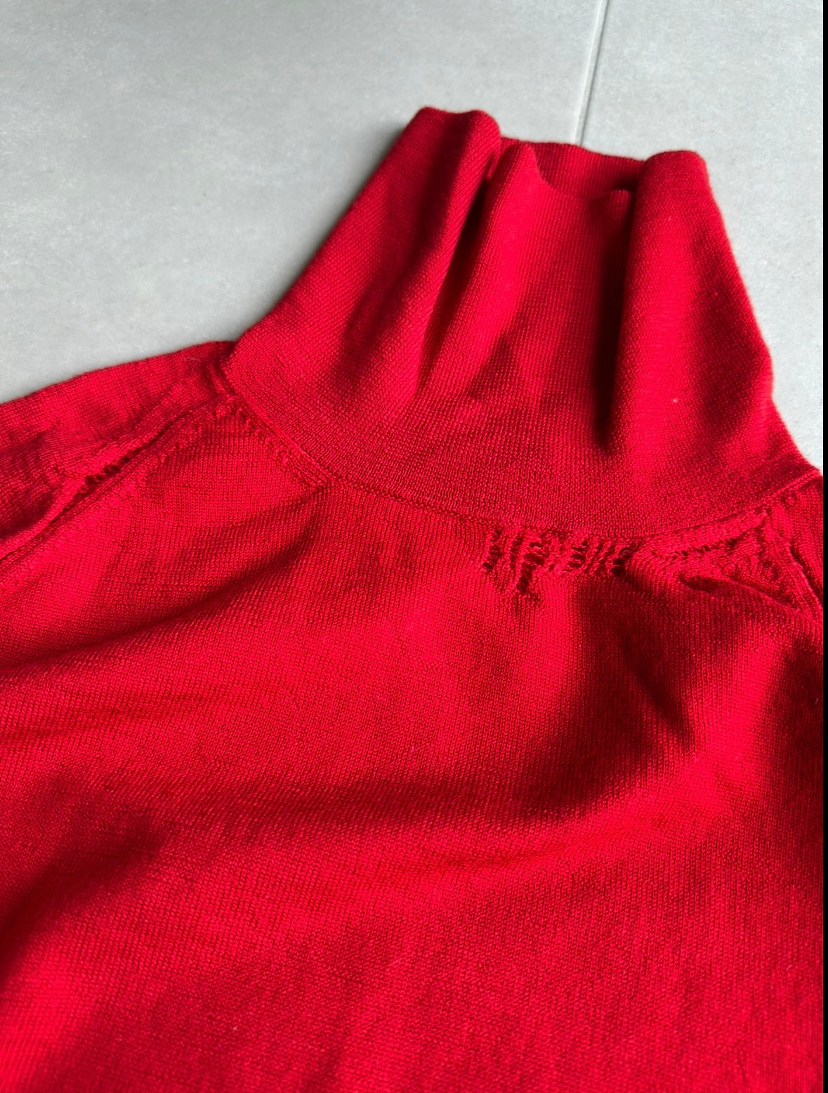 Dior Homme AW07 "Navigate" wool distress turtleneck sweater