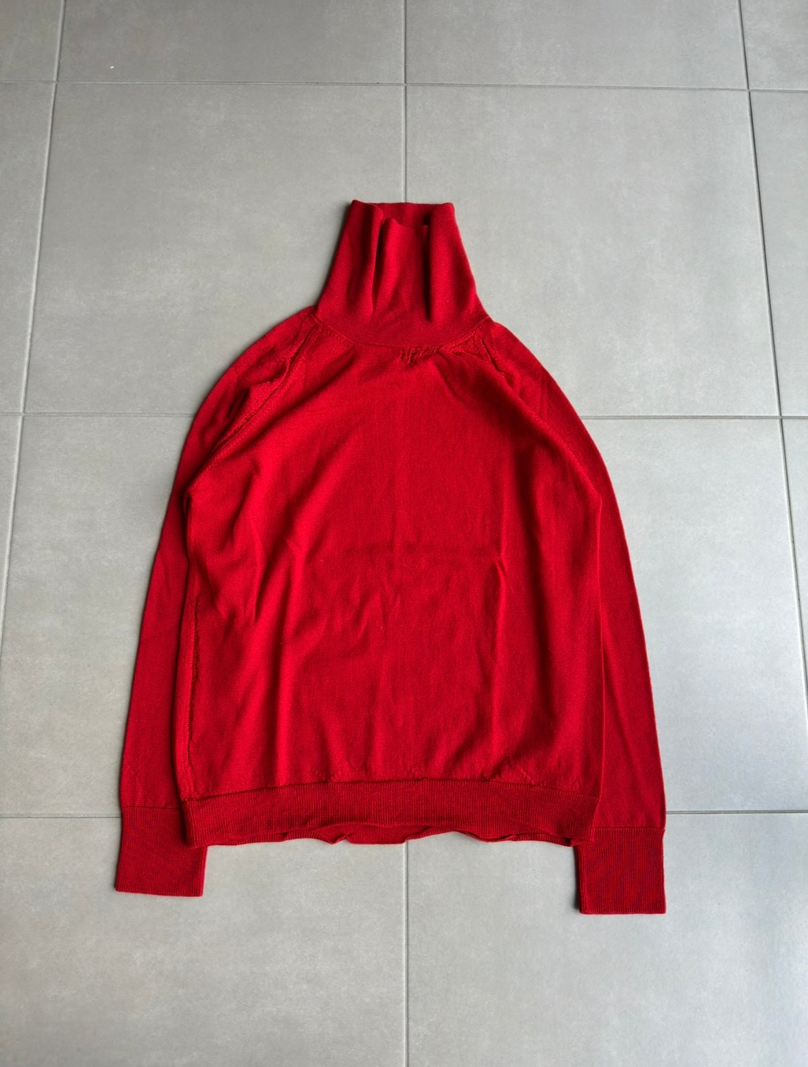 Dior Homme AW07 "Navigate" wool distress turtleneck sweater