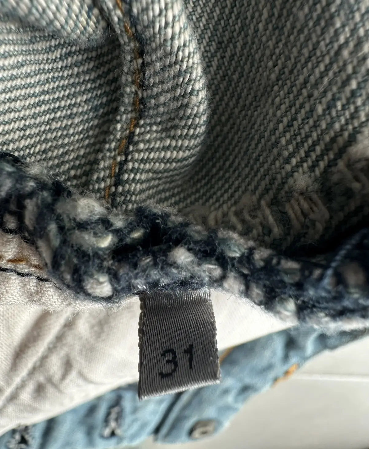 Dior Homme SS04 “Strip” waxed bleu claire clawmark denim