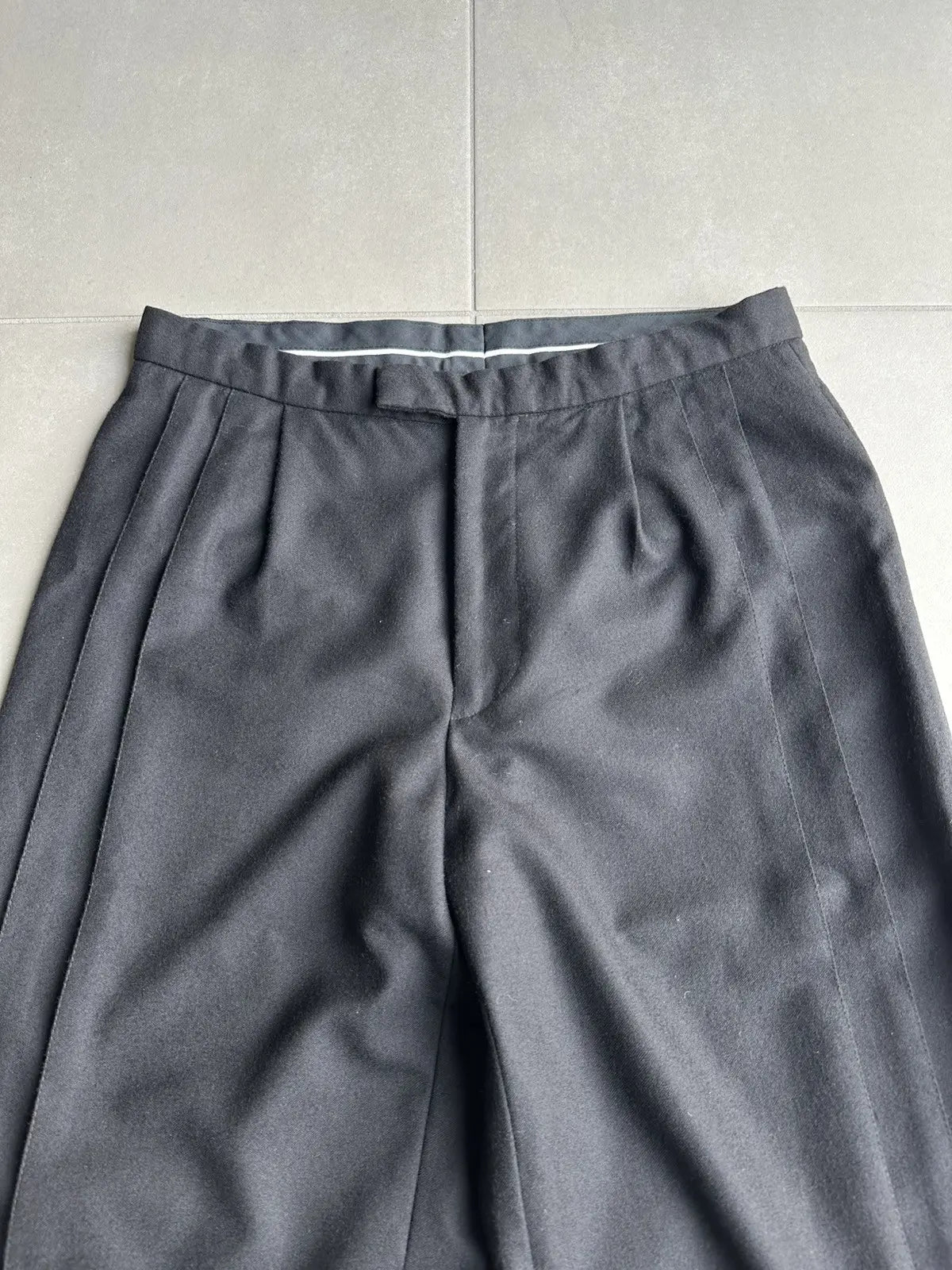 Raf Simons AW2000 “confusion” pleated wool wide trousers