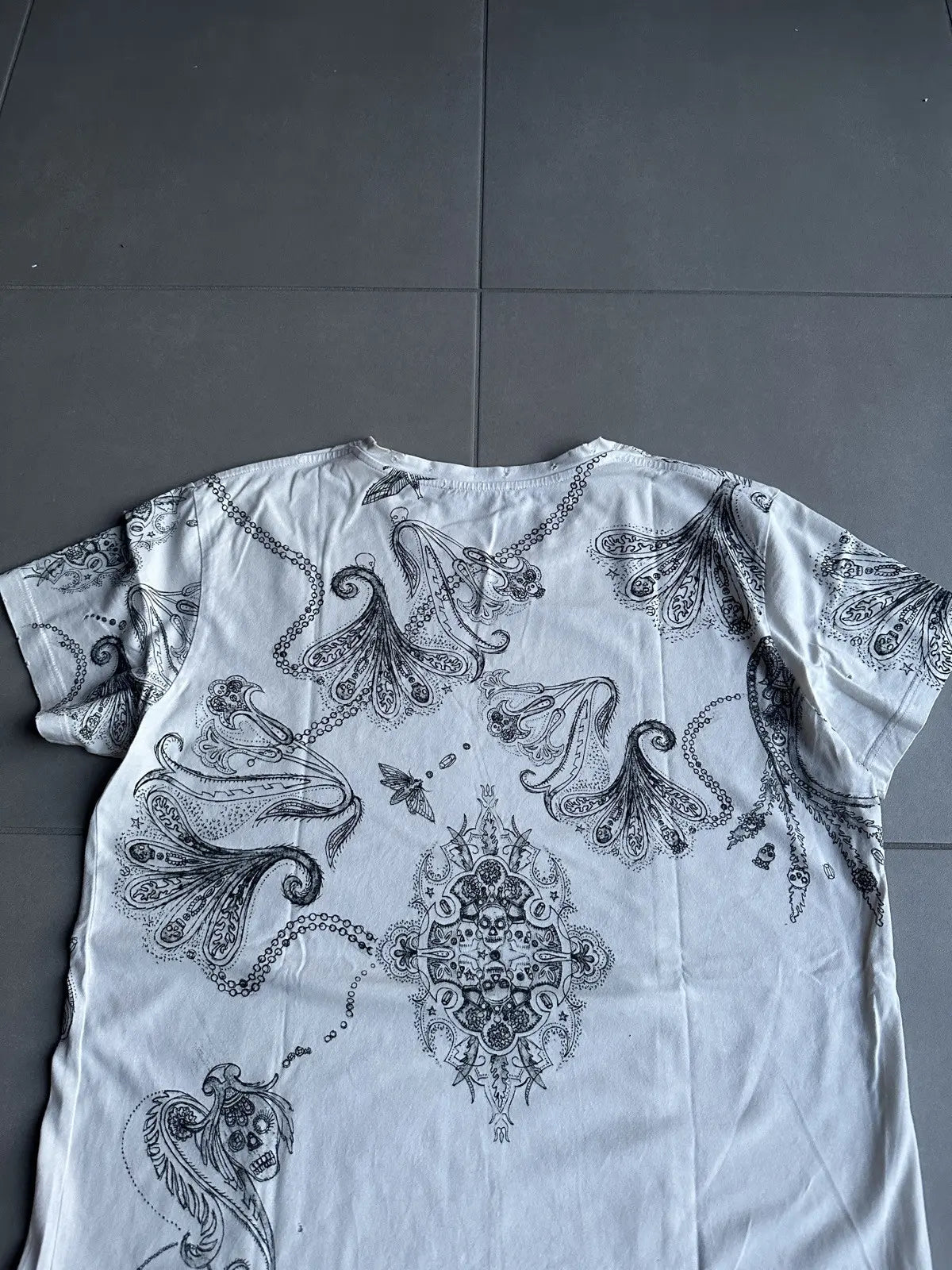 Balmain Homme AW09 distressed paisley print T-shirt