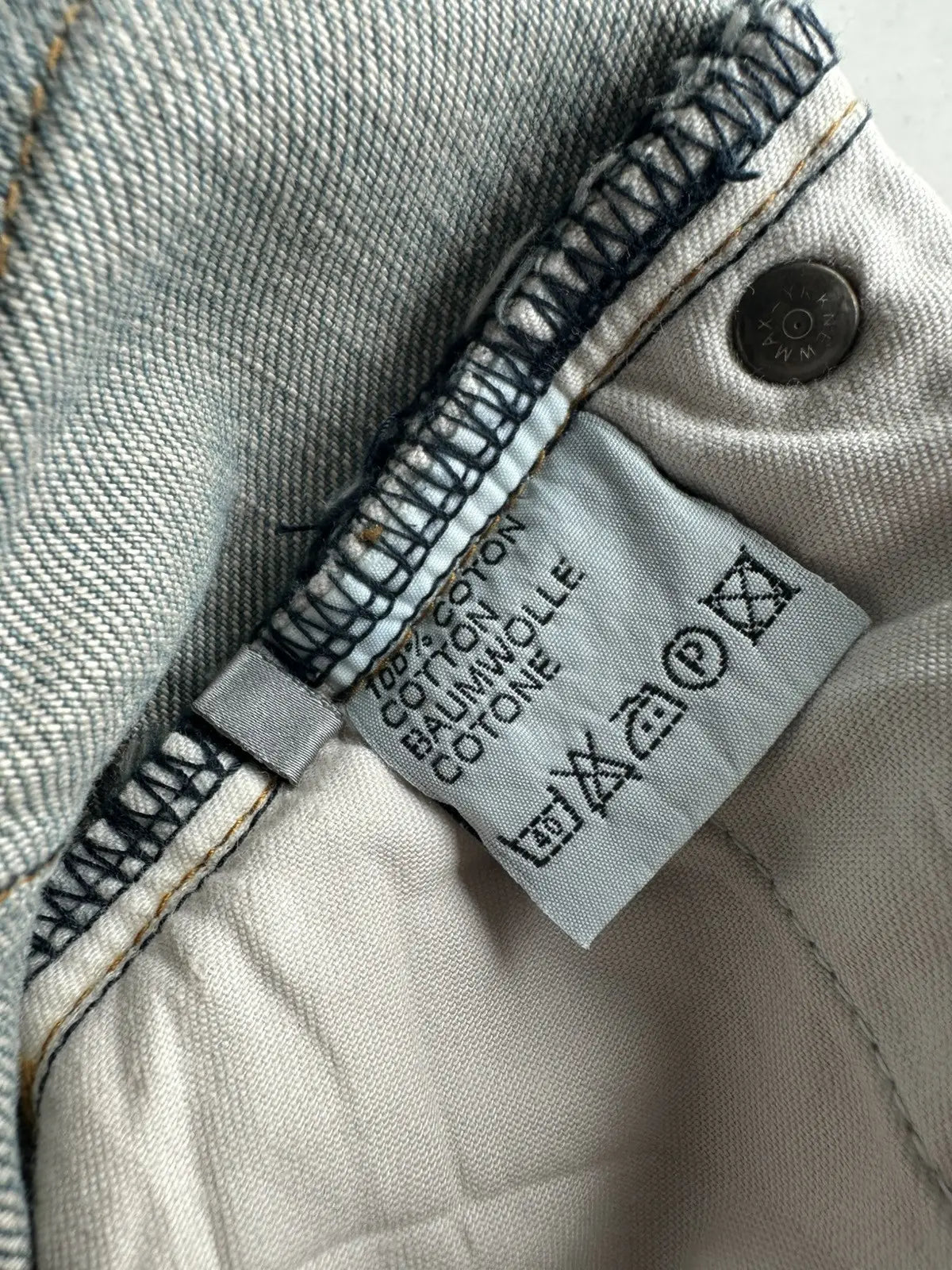 Dior Homme SS04 “Strip” waxed bleu claire clawmark denim