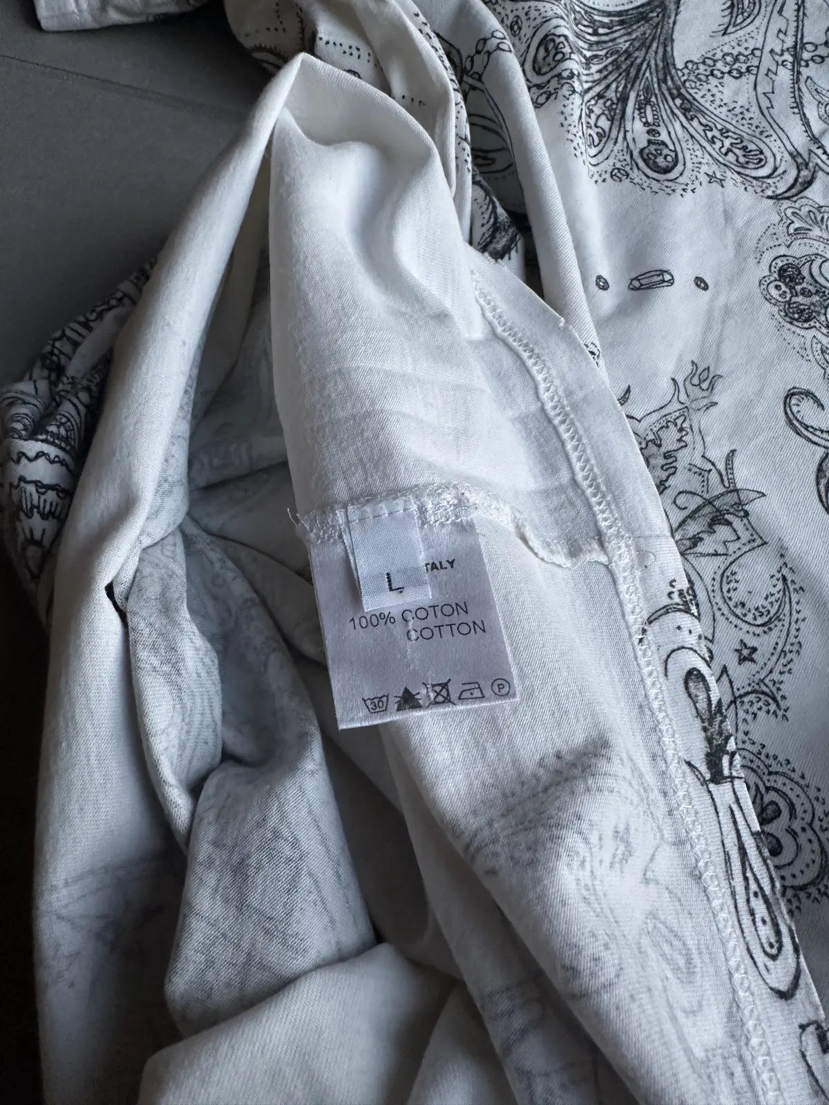 Balmain Homme AW09 distressed paisley print T-shirt