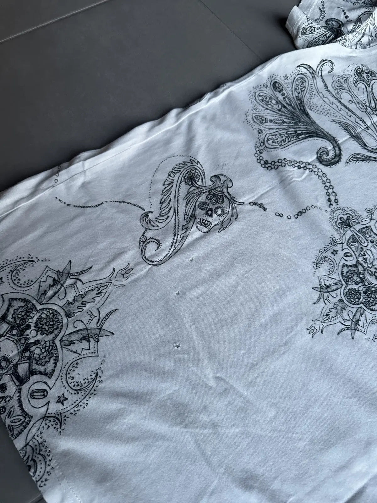 Balmain Homme AW09 distressed paisley print T-shirt